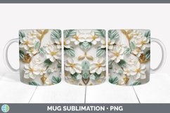 3D Jasmine Flowers Mug Wrap | Sublimation Coffee Cup Designs Product Image 3