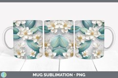 3D Jasmine Flowers Mug Wrap | Sublimation Coffee Cup Designs Product Image 5