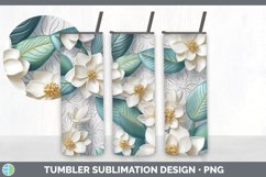 3D Jasmine Flowers Tumbler | Sublimation 20 oz Skinny Tumble Product Image 5