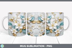 3D Jasmine Flowers Mug Wrap | Sublimation Coffee Cup Designs Product Image 6