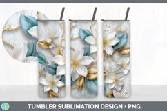 3D Jasmine Flowers Tumbler | Sublimation 20 oz Skinny Tumble Product Image 6