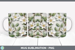 3D Jasmine Flowers Mug Wrap | Sublimation Coffee Cup Designs Product Image 7