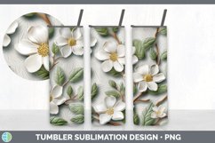 3D Jasmine Flowers Tumbler | Sublimation 20 oz Skinny Tumble Product Image 7
