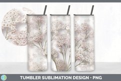 3D Babys Breath Flowers Tumbler | Sublimation 20 oz Skinny T Product Image 2