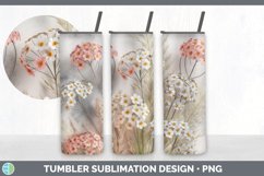 3D Babys Breath Flowers Tumbler | Sublimation 20 oz Skinny T Product Image 4