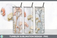 3D Babys Breath Flowers Tumbler | Sublimation 20 oz Skinny T Product Image 5