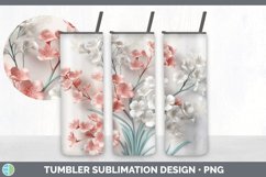 3D Babys Breath Flowers Tumbler | Sublimation 20 oz Skinny T Product Image 6