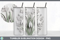 3D Snowdrop Flowers Tumbler | Sublimation 20 oz Skinny Tumbl Product Image 2