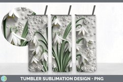 3D Snowdrop Flowers Tumbler | Sublimation 20 oz Skinny Tumbl Product Image 3