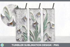 3D Snowdrop Flowers Tumbler | Sublimation 20 oz Skinny Tumbl Product Image 4