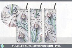3D Snowdrop Flowers Tumbler | Sublimation 20 oz Skinny Tumbl Product Image 5