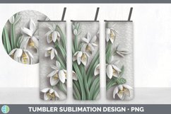 3D Snowdrop Flowers Tumbler | Sublimation 20 oz Skinny Tumbl Product Image 6