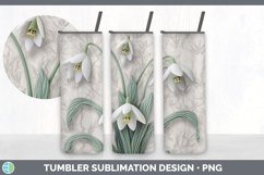 3D Snowdrop Flowers Tumbler | Sublimation 20 oz Skinny Tumbl Product Image 7