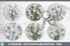 3D Snowdrop Flowers Keychain | Sublimation Keyring Designs B Product Image 2