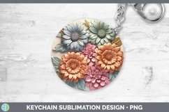 3D Flowers Zinnia Keychain Sublimation Keyring Designs Product Image 1