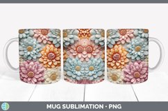 3D Zinnia Flowers Mug Wrap | Sublimation Coffee Cup Designs Product Image 4