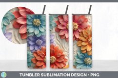 3D Zinnia Flowers Tumbler | Sublimation 20 oz Skinny Tumbler Product Image 4