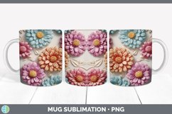 3D Zinnia Flowers Mug Wrap | Sublimation Coffee Cup Designs Product Image 6