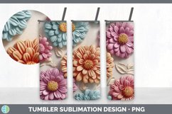 3D Zinnia Flowers Tumbler | Sublimation 20 oz Skinny Tumbler Product Image 5