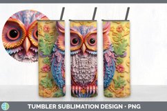 3D Owl Bird Tumbler | Sublimation 20 oz Skinny Tumbler Desig Product Image 3