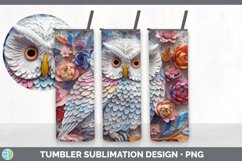 3D Owl Bird Tumbler | Sublimation 20 oz Skinny Tumbler Desig Product Image 4
