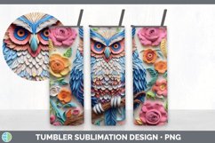 3D Owl Bird Tumbler | Sublimation 20 oz Skinny Tumbler Desig Product Image 5