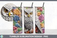 3D Owl Bird Tumbler | Sublimation 20 oz Skinny Tumbler Desig Product Image 7