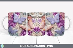 3D Butterflies Mug Wrap | Sublimation Coffee Cup Designs Bun Product Image 2