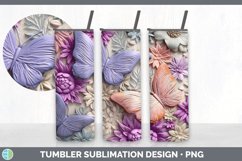 3D Butterflies Tumbler | Sublimation 20 oz Skinny Tumbler De Product Image 2
