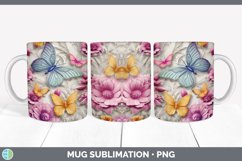 3D Butterflies Mug Wrap | Sublimation Coffee Cup Designs Bun Product Image 3