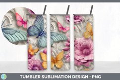 3D Butterflies Tumbler | Sublimation 20 oz Skinny Tumbler De Product Image 3