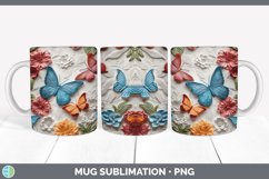 3D Butterflies Mug Wrap | Sublimation Coffee Cup Designs Bun Product Image 4