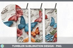 3D Butterflies Tumbler | Sublimation 20 oz Skinny Tumbler De Product Image 4