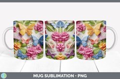 3D Butterflies Mug Wrap | Sublimation Coffee Cup Designs Bun Product Image 5