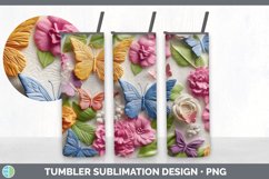 3D Butterflies Tumbler | Sublimation 20 oz Skinny Tumbler De Product Image 5