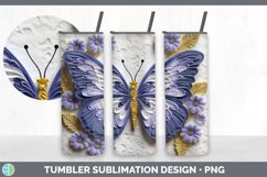3D Butterflies Tumbler | Sublimation 20 oz Skinny Tumbler De Product Image 6