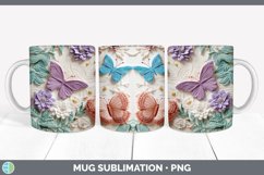 3D Butterflies Mug Wrap | Sublimation Coffee Cup Designs Bun Product Image 7