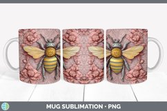 3D Bees Mug Wrap | Sublimation Coffee Cup Designs Bundle Product Image 2