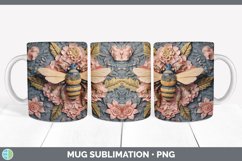 3D Bees Mug Wrap | Sublimation Coffee Cup Designs Bundle Product Image 3