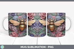 3D Bees Mug Wrap | Sublimation Coffee Cup Designs Bundle Product Image 6