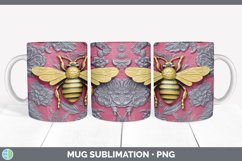 3D Bees Mug Wrap | Sublimation Coffee Cup Designs Bundle Product Image 7