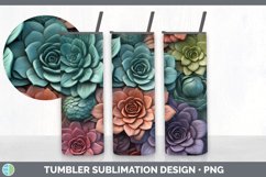 3D Succulents Tumbler | Sublimation 20 oz Skinny Tumbler Des Product Image 3