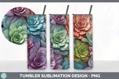 3D Succulents Tumbler | Sublimation 20 oz Skinny Tumbler Des Product Image 5