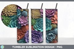 3D Succulents Tumbler | Sublimation 20 oz Skinny Tumbler Des Product Image 6