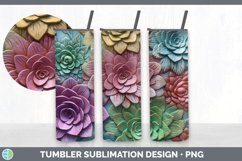 3D Succulents Tumbler | Sublimation 20 oz Skinny Tumbler Des Product Image 7