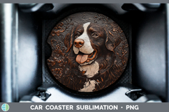 Dogs 03 Copper Relief Bernese Mountain Dog Car Coaster Subli Product Image 1