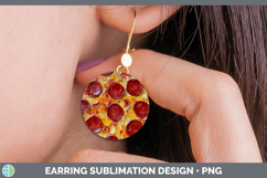 BS05 Thick Paint Pizza Round Earrings Sublimation Designs Product Image 1