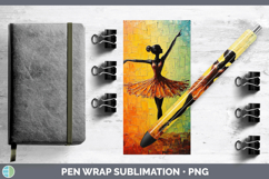 BS06 Thick Paint Ballerina Pen Wrap Sublimation Pen Designs Product Image 1