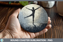 BS06 Thick Paint Male Ballet Round Coaster Sublimation Desig Product Image 1
