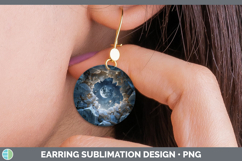 BS02 Geode Moon and Stars Round Earrings Sublimation Earring Product Image 1
